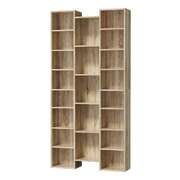 Bookshelf Display Shelf CD DVD Storage Media Rack - Natural