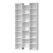 Bookshelf Display Shelf CD DVD Storage Media Rack - White