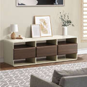 TV Cabinet Entertainment Unit 140cm with 3 Drawers & 6 Open Shelves