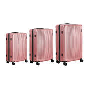 3PCS Luggage Suitcase Trolley Set Travel TSA Lock ABS Case Pink