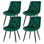 Elegant Diamond Tufted Velvet Dining Chairs, Set of 4 Green