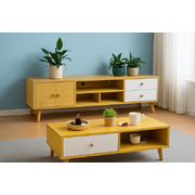 NNECN Modern Living Room TV Stand and Table Set Stylish and Functional