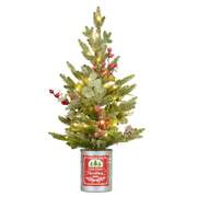 Christmas Tree with Lights in Tin Pot - 62cm