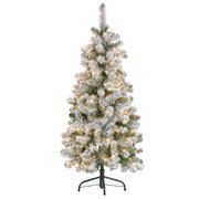 4.5ft - (137cm) Snowy Slimline Christmas Tree with Lights