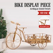 Antique Gold Metal Art Iron Wrought Material Bicycle Display Christmas Décor