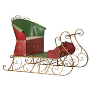 Jumbo Life Size 10Cm Rustic Christmas Sleigh Display Steel Art Christmas Décor