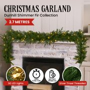 274cm Pre-lit Christmas Garland - Dunhill Shimmer Fir