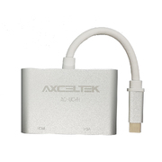 Axceltek Usb-C To Vga/Hdmi 15Cm Aluminium Adapter