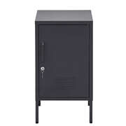 Bedside Table Metal Cabinet - Black