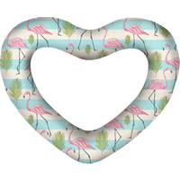 Giant Heart Swim Ring Vintage Flamingo Deflated latable Size 160cm