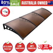 Window Door Awning 1Mx3M Brown Hollow Sheet Plastic Frame