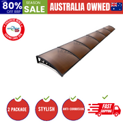 Window Door Awning 1Mx6M Brown Hollow Sheet Plastic Frame