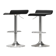 2x Bar Stools Leather Chair Black