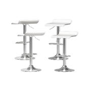 4x Bar Stools Leather Chair White