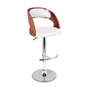 Wooden Gas Lift  Bar Stools - White