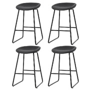 4x Bar Stools Kitchen Dining Chairs Counter Stool PU Leather Metal