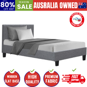 Bed Frame King Single Size Grey NEO