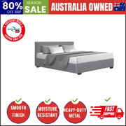 Bed Frame Queen Size Gas Lift Grey NINO