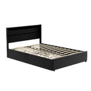 Bed Frame Double Size Led With 4 Drawers Black Dunn