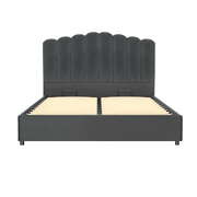 Bed Frame Queen Size Velvet Grey FION