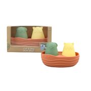 Silicone Kids/Childrens Cat And Dog Bath Boat Toy Orange 6M+