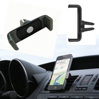 Portable Air Vent Car Mount Holder for Width 5.6-7.4cm Mobile Phone Black