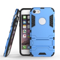 iPhone 7 Plus Case HEAVY DUTY Iron Case Premium Shockproof Kickstand Bumper Blu