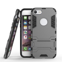 iPhone 7 Plus Case HEAVY DUTY Iron Case Premium Shockproof Kickstand Bumper Silv