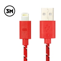 Nylon Strenghth iPhone Charger Cable for iPhone 6 6 Plus iPhone 5 5S 5C (3m) Red