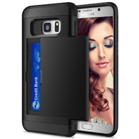 Samsung Galaxy Note 5 Wallet Case Hybrid High Impact Shockproof Shell Black