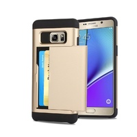 Samsung Galaxy Note 5 Wallet Case High Impact Resistant Hard Shell Gold