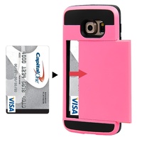 Samsung Galaxy S6 Wallet Case High Impact Shockproof Hard Shell Pink