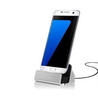 Micro USB Dock Charge Cradle Station Samsung Galaxy S7 S7 Edge S6 S6 Edge Silv