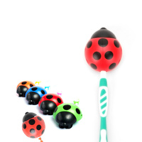 Lady Beetle Toothbrush Holder Suction Cup Red/ Blue/ Yellow BPA Free ABS