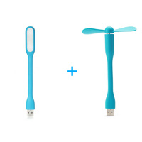 USB Fan Flexible Portable Mini Fan USB LED Light Lamp For Xiaomi Power Bank