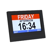 7" Digital Day Clock Calendar Alarm Black