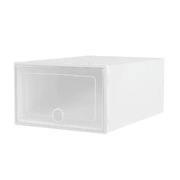 Shoe Box Set of 24 Storage Case Stackable Plastic Shoe Cabinet Cube White