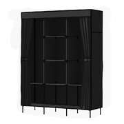 Large Portable Clothes Closet Wardrobe With Shelf Black