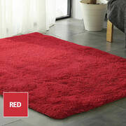 Designer Soft Shag Shaggy Floor Confetti Rug Carpet Home Decor 300x200cm Red