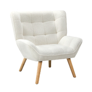 Armchair Accent Chairs Sofa Lounge Sherpa Upholstered Tub Chair White