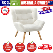 Armchair Accent Chairs Sofa Lounge Sherpa Upholstered Tub Chair White