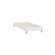 Bed Frame Single Size Bed Base White Boucle