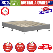 Bed Frame Queen Size Bed Base Platform Grey