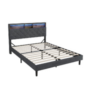 Bed Frame Double Size Beds Base with LED Storage Bedhead NOVI