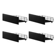 4x Trundle Drawers for Bed Frame with Wheels Metal Black