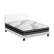 Bed Frame with Double Mattress Set Boucle Fabric VANK