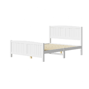 Bed Frame Double Size Wooden Base Timber Platform White