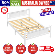 Bed Frame Queen Size Pine Wooden Timber Base Platform Bedroom