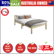 Wooden Bed Frame Mattress Base Slat Support Platform Bed Queen Size