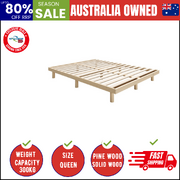 Bed Frame Queen Size Bed Base Solid Wood Slats